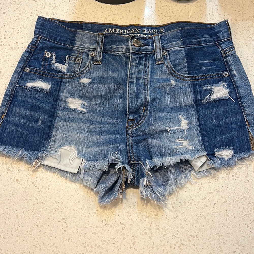 Denim shorts 2 tone